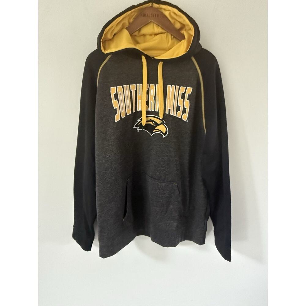 Southern Miss Golden Eagle Hoodie Gray Black Gold XL Mens Academia Sportswear